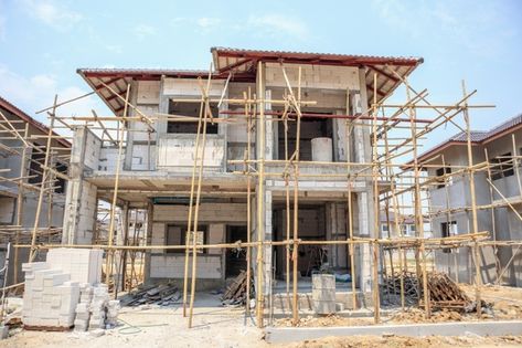 Autoclaved Aerated Concrete, Circular Stairs, Construction Images, House Under Construction, Building Site, Kota Tangerang, Real Estat, House Design Pictures, Concrete Building