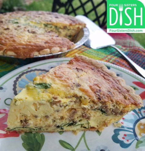 Cream Cheese Quiche, Quiche With Sausage, Simple Chicken Breast, Sausage Quiche Recipes, Stuffed Chicken Recipes, Spinach Cream Cheese, Cheese Quiche Recipe, Sausage Quiche, Cream Cheese Spinach