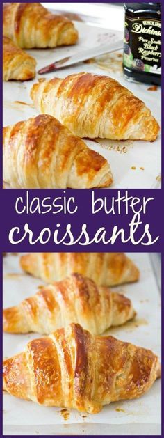 classic butter croissants Crossant Recipes, French Croissants, Flaky Croissants, Making Croissants, French Croissant, Yeast Recipes, Butter Croissant, Homemade Croissants, Croissant Recipe