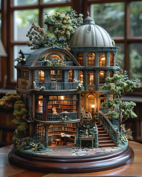 How To Make Dollhouse, Castle Dollhouse Ideas, Tiny Glade, Castle Dollhouse, Castle House Design, Unique Cottages, Bookshelf Art, Cardboard House, Fantasy Homes