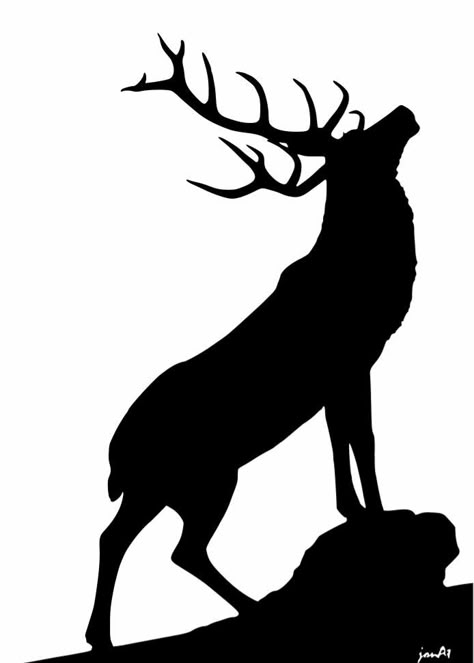 Animal Silhouette Stencil, Elk Silhouette, Hirsch Silhouette, American Traditional Tattoo Ideas, Traditional Tattoo Ideas, Deer Silhouette, Silhouette Painting, Silhouette Clip Art, Wood Burning Crafts