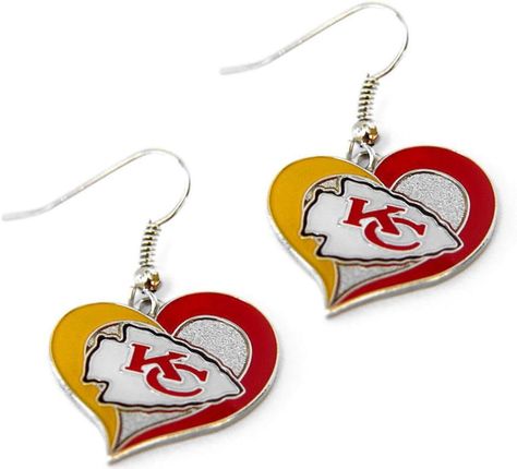 #amazonaffiliate Thank you for purchasing through this link. Kansas City Chiefs Jewelry, Nfl Chiefs, Kansas Chiefs, Kansas City Chiefs Logo, Chiefs Logo, Nfl Kansas City Chiefs, Fan Earrings, Heart Dangle Earrings, Charm Gift