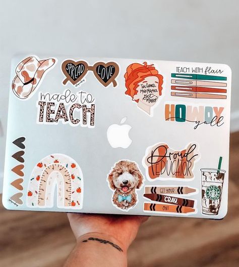 Teacher in the Burbs shared a post on Instagram: "Is there really such a thing as too many stickers?? Asking for a friend…😏 // You can shop my stickers by clicking on the link in my bio OR visiting my Etsy shop!! http://liketk.it/3iUTl @liketoknow.it #liketkit #LTKsalealert #LTKunder50 #LTKteacher • #teacherintheburbs #teacherstickers #stickershops #etsystickershop #etsystickershop #stickershopowner #firstyearteacher #teacherlaptop #laptopstickers #laptopsticker #teachersofinstagram #... Teacher Laptop Stickers, Cozy Classroom, Many Stickers, Teacher Wish List, Teaching Classroom Decor, Future Job, Cute Fall Wallpaper, Teacher Stickers, Teacher Things