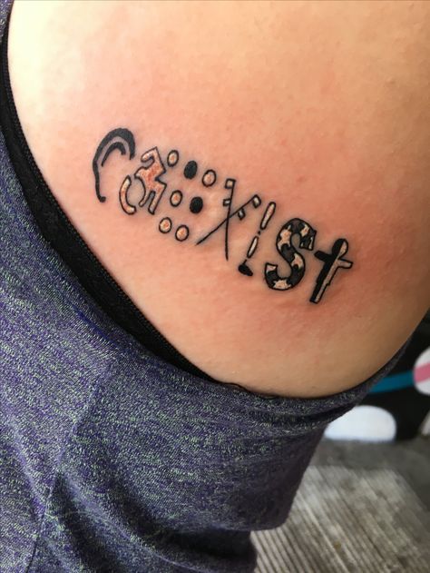 Tattoos For Disabilities, Disabilities Tattoo, Special Education Tattoo, Deaf Tattoo Ideas, Neurodiversity Tattoo, Wheelchair Tattoo, Coexist Tattoo, Deaf Tattoo, Asl Tattoo