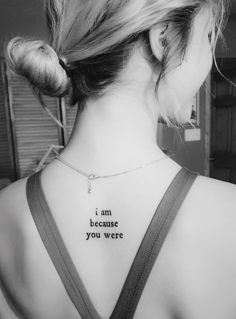 Tattoo Quotes For Moms Daughters, I Am Because Of You Tattoo, Mother Quote Tattoo Ideas, Grand Mother Tattoo Ideas, For Her Always Tattoo, Tattoo For Someone Who Saved You, Tattoos For Someone Who Saved Your Life, You Saved Me Tattoo Ideas, I Am Because She Was Tattoo