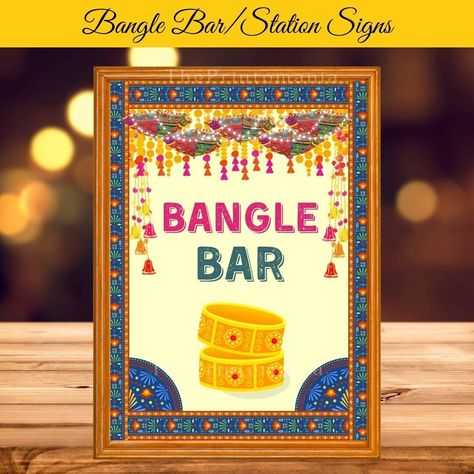 Bangle Ceremony Decoration, Haldi Mehndi Decoration, Henna Station, Chooda Ceremony, Stationary Design Inspiration, Mehendi Decoration, Mehndi Decoration, Bangle Bar, Indian Wedding Decoration