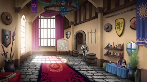 Guild Hall Concept Art, Gacha Backgrounds Castle Room, Fairy Tail Guild Hall Inside, Guild Hall Map, Anime Royal Bedroom Background, Scenery Background, School Room, Fantasy Places, Beautiful Backgrounds