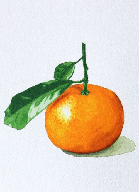 Watercolor Oranges Tutorial, Fruits Drawing Watercolor, Oranges Watercolor Paintings, Painting Of An Orange, Orange Fruit Watercolor, Orange Reference Photo Fruit, How To Make Orange Paint, Painting Oranges Fruit, Oranges Reference