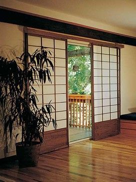 Patio Door Treatments, Japanese Bedrooms, Library Doors, Shoji Sliding Doors, Sala Yoga, Japanese Sliding Doors, Patio Door Coverings, Door Treatments, Shoji Doors