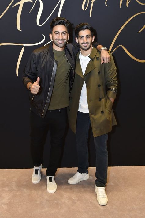 On the red carpet, Emirati entrepreneurs Anas Bukhash & Harith Bukhash in Burberry for Art of the Trench Middle East Anas Bukhash, On The Red Carpet, Mens Winter Fashion, The Red Carpet, Winter Casual, Winter Style, Middle East, Red Carpet, Men's Fashion