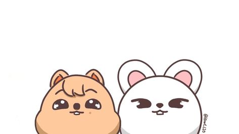 Skz Zoo Drawing, Quokka Tattoo, Han Quokka Fanart, Leebit Drawing, Leebit And Quokka, Minsung Drawing, Han Jisung And Lee Know, Quokka Drawing, Skzoo Quokka