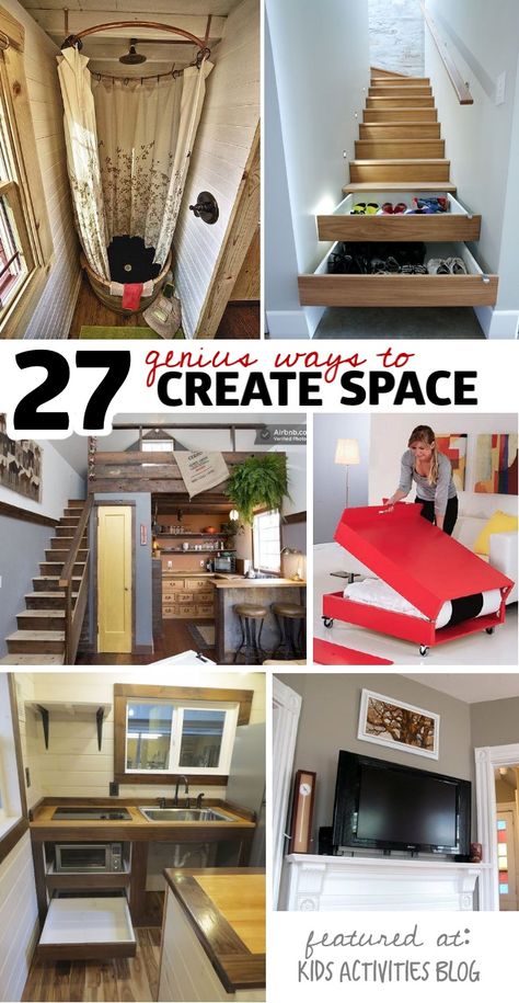 genius ways to create space Small Space Organization Ideas, Space Organization Ideas, Space Organization, Small Space Organization, Small Space Storage, Tiny Spaces, Space Organizer, Small Organization, Storage Hacks