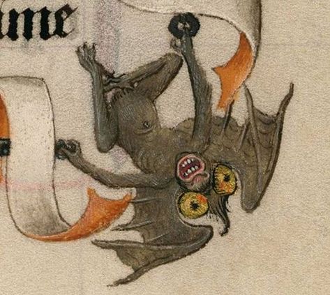 Demon Bat Demon, Funny Medieval, Medieval Memes, Medieval Drawings, Medieval Artwork, Medieval Books, Medieval Paintings, Art Chinois, Morgan Library