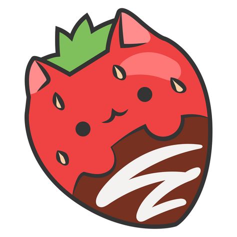 What a tasty combination of a cute kitty and a red tasty strawberry that makes you want to eat them this instant. Strawberry Cat Sticker for you to enjoy on your screen.. Strawberry Drawing Cute, Strawberry Cat Drawing, Cute Strawberry Drawing, Cute Strawberry Sticker, Draw Strawberry, Red Kawaii, Cat Strawberry, Strawberry Kawaii, Strawberry Sticker