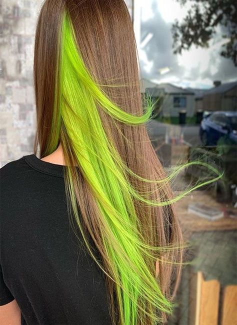 Yellow Hair Ideas, Yellow Hair Color Ideas, Green Hair Ombre, Hair Color Yellow, Yellow Hair Dye, Hidden Hair Color, Dyed Hair Ombre, Yellow Hair Color, Short Dyed Hair