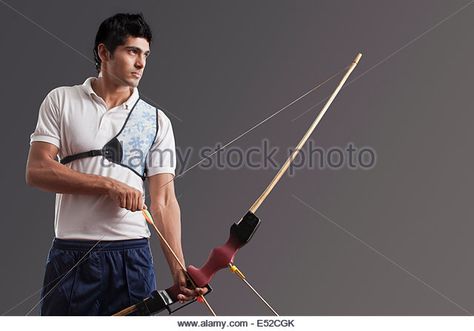 Holding Bow And Arrow, Real References, Bow Arrow, Bow And Arrow, Bow Arrows, Free Stock Photos Image, Photo Reference, Gray Background, Stock Photography