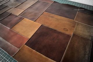 Leather Carpet, Leather Scraps, Leather Rug, Diy Patches, Unique Antiques, Natural Tan, Leather Bags Handmade, Leather Pieces, In The Flesh