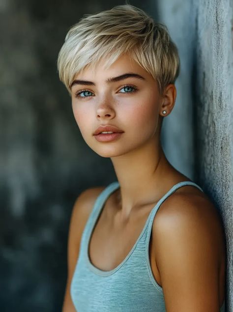 15 Hottest Short Hairstyle Women: Trendy Styles for 2024 Current Short Hair Styles, Super Short Hairstyle Women, Very Short Hairstyle Women, Short Hairstyle Women Trendy, Feminine Short Hair, Short Hairstyle Women, Popular Short Haircuts, Short Bobs With Bangs, Textured Curly Hair