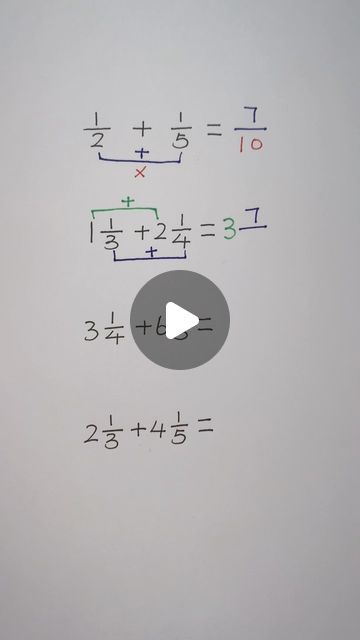 Fraction Tricks, How To Add Fractions, Add Fractions, Math Strategies, Math Fractions, Math Tricks, Math For Kids, Kitchen Remodel, On Instagram