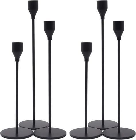 Black Candlestick Holders, Metal Candle Stand, Black Taper Candles, Black Candle Holders, Modern Candle Holders, Dripping Candles, Standing Candle Holders, Modern Candles, Metal Candlesticks