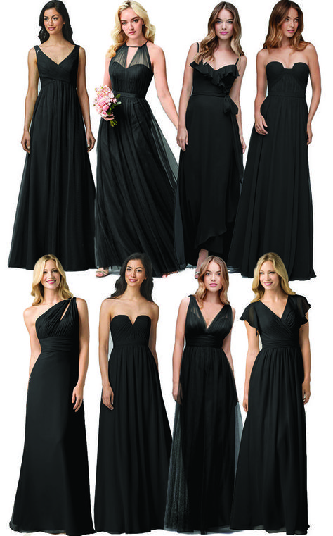 Black Wedding Maid Of Honor, Black Braidsmaid Dress, Winter Wedding Bridesmaid Dresses Black, Black Maid Of Honor Dress Plus Size, Black Moh Dress, Black Dress For Bridesmaid, Black Maid Of Honor Dresses, Long Black Dress Bridesmaid, Black Braids Maid Dresses