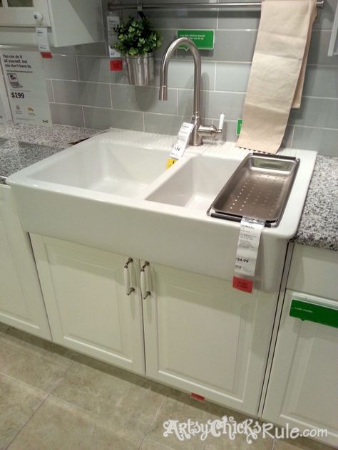 Ikea Farm Sink, Farm Sink Kitchen, Bathrooms Uk, Ikea Kitchen Sink, Ikea Farmhouse Sink, White Farm Sink, Double Farmhouse Sink, Ikea Farmhouse, Farmhouse Sink Faucet