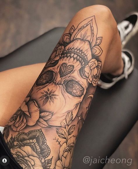 Orca Tattoo, Halloweenský Makeup, Skull Sleeve Tattoos, Hamsa Tattoo, Skull Sleeve, Inspiration Tattoos, Leg Tattoos Women, Leg Sleeve Tattoo, Cat Tattoos