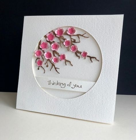 Cherry Blossom Cards Design, Small Cards Handmade, Friend In Hospital, Mother's Day Crafts For Preschoolers, Cherry Blossom Card, Card Making Flowers, Cherry Blossom Theme, Crafts For Preschoolers, Tarjetas Pop Up