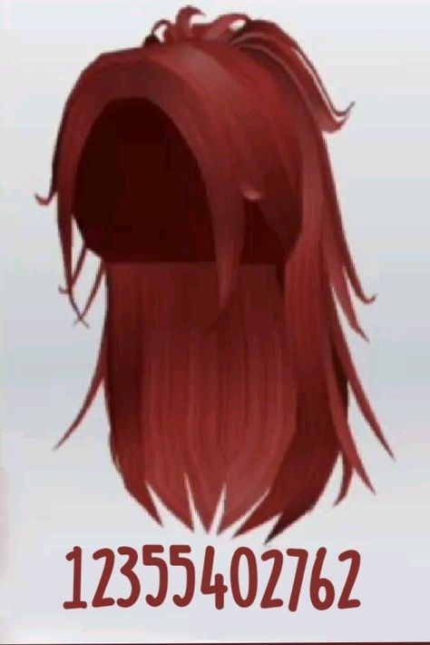 Aesthetic Ponytail, Red Hair Roblox, Red Hair Ponytail, Red Hair Outfits, Red Hair With Bangs, Red Bangs, Easy Hand Drawings, Roblox Id, Skin Roblox