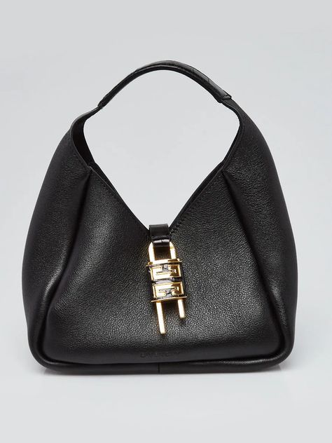 Givenchy Black Leather Mini Padlock Hobo Bag - Yoogi's Closet Mini Hobo Bag, We Are Love, Leather Mini, Hobo Bag, Mini Bag, Givenchy, Black Leather, Leather, Closet