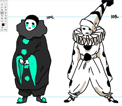 Goat Pierrot, Pierrot Clown, Arte Indie, Cute Clown, Vintage Clown, 영�감을 주는 캐릭터, Character Design References, The Villain, Art Inspiration Drawing