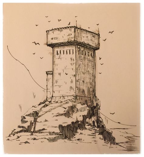 ‪59/365 #fortressfebruary #fortress #castle #cartoon #medieval #ink #sketch #illustration #art #artist #mikephillipsart #drawing #tower ‬#keep Towers Drawing, Fortress Illustration, Medieval Comic, Fortress Drawing, Tower Sketch, Castle Tower Drawing, Medieval Castle Tattoo, Tower Illustration, Fortress Tattoo