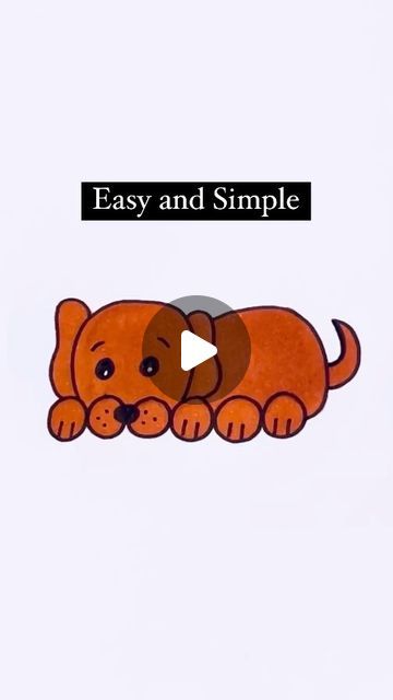 Creative Drawing for kids on Instagram: "Easy Dog Drawing Tutorial #reels #art #draw #drawing #dog #pet #love" Dog Doodles Simple Step By Step, Draw Dog Easy Kids, Easy To Draw Dog, Cartoon Dog Drawing Easy, Drawing Dogs Easy, Easy Dog Drawing Simple, How To Draw A Dog Easy, Draw Dog Easy, Cute Dog Drawing Easy