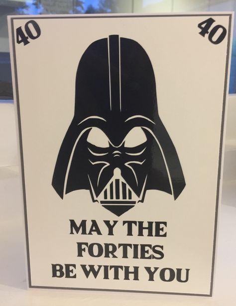 Star Wars themed 40th birthday card Mens 40th Birthday Card Ideas, 40th Birthday Card Cricut, Handmade 40th Birthday Cards For Men, 40 Birthday Cards For Men, 40th Birthday Card Ideas For Men, 40th Birthday Card For Men, Star Wars Cards Handmade, Starwars Birthday Card, Star Wars Birthday Cards