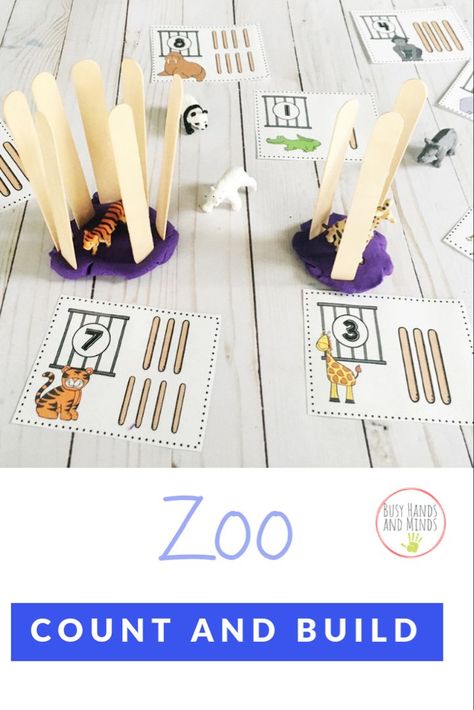 Count and build a cage for each zoo animal ! Play based zoo activities for preschoolers ! Zoo Preschool Theme, Zoo Animals Preschool Activities, Zoo Activities Preschool, Zoo Animals Preschool, Zoo Lessons, Zoo Animal Activities, Preschool Zoo Theme, Preschoolers Activities, Paper Craft Ideas For Kids