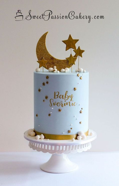 Moon Baby Shower Cake, Moon Stars Baby Shower, Stars Baby Shower, Star Baby Shower Theme, Eid Cake, Baby Shower Cakes For Boys, Twinkle Twinkle Baby Shower, Moon Baby Shower, Moon Baby