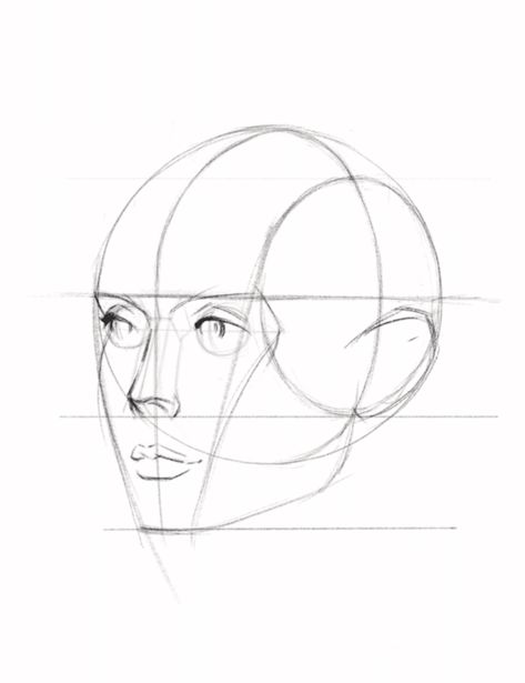 Face Proportions Drawing, The Loomis Method, Draw A Head, Loomis Method, Portrait Drawing Tips, Drawing The Human Head, Improve Drawings, Beautiful Pencil Drawings, Face Proportions