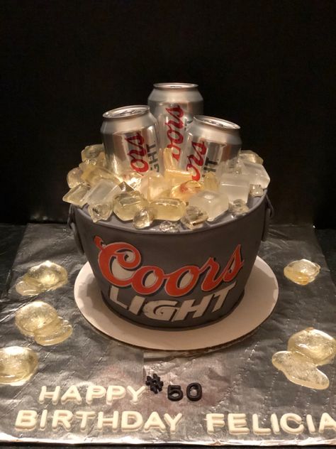 Coors Light Birthday Cake, Busch Light Cake, Coors Light Cake, Booze Cakes, Booze Cake, 50th Birthday Cakes For Men, Cake Funny, Light Cake, Wedding Engagement Ideas