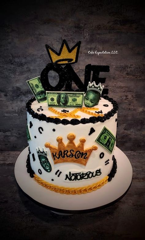 Notorious Big Party Theme, The Notorious One Birthday Party Cake, Notorious One Birthday Cake, Notorious Big One Birthday Cake, Biggie Smalls Cake Smash, Biggie Smalls First Birthday Party Cake, The Notorious One Birthday Party, Biggie Smalls 1st Birthday Party, Hip Hop Birthday Cake