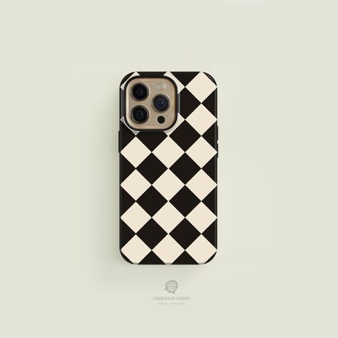 Excited to share the latest addition to my #etsy shop: Diamond Checkered Black Phone Case Magsafe, Vintage Phone, White Phone Case, Case Iphone 13, Xmas List, Unique Phone Case, Apple Brand, Iphone Phone, Art Technology