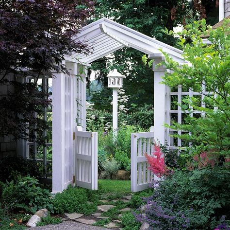 Trellis Backyard, Gate Arbor, Garden Arbor With Gate, Arbor Gate, Backyard Fencing, Trellis Gate, Diy Garden Landscaping, Wooden Garden Gate, Garden Gates And Fencing