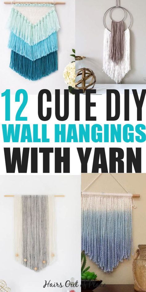 Yarn Bedroom Decor, Yarn Projects Diy Simple, Craft Ideas For Adults Room Decor, Dollar Tree Yarn Crafts, Diy Yarn Crafts To Sell, Easy Diy Room Decor For Teens, Crafts For Teens To Make For Room, Teen Crafts Diy, Diy Crafts With Yarn