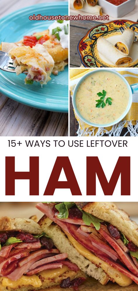 Leftover ham recipes dinners easy simple. These easy ham recipes will repurpose your leftovers into something you actually want to eat! Ham Freezer Meal Recipes, Slice Ham Recipes, Freezer Meals With Ham, Ideas For Ham, Smoked Ham Leftover Recipes, Leftover Honey Ham Recipes, Leftover Sliced Ham Recipes, Shaved Ham Recipes, Ham Supper Ideas