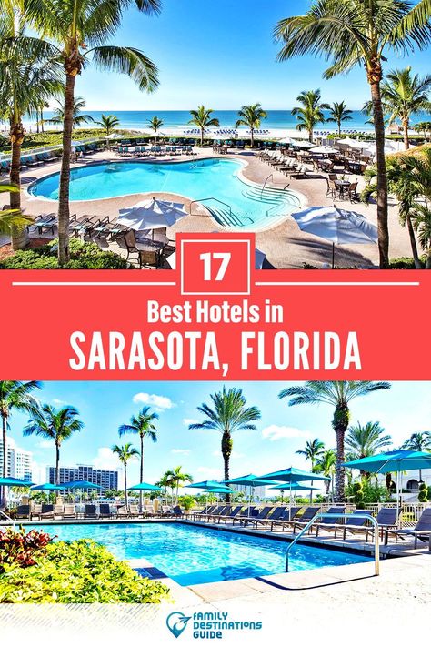 Want to see the best hotels in Sarasota, FL? We’re FamilyDestinationsGuide, and we’re here to help: From incredible luxury hotels and resorts, to nice budget hotels with a view, discover the BEST hotels to stay in Sarasota - so you get memories that last a lifetime! #sarasota #sarasotahotels #hotelsinsarasota #besthotelsinsarasota #hotelstostayinsarasota All Inclusive Resorts In Florida, Key West Florida Beaches, Florida Beach Resorts, Resorts In Florida, Sarasota Beach, Miami Hotels, Best All Inclusive Resorts, Usa Destinations, Hotels Luxury