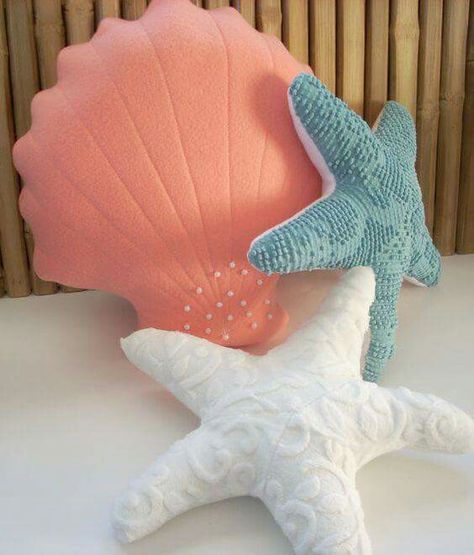 Shell Pillow, Mermaid Bedroom, Ocean Room, Mermaid Nursery, Mermaid Room, Beach Room, Bantal Sofa, Mermaid Decor, Cute Pillows