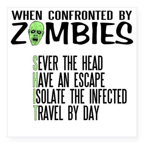 When confronted by Zombies... S.H.I.T. Zombie News, Apocalypse Survival, Zombie Apocalypse, Walking Dead, The Walking Dead, Zombie, Funny Pictures, Walking, Funny