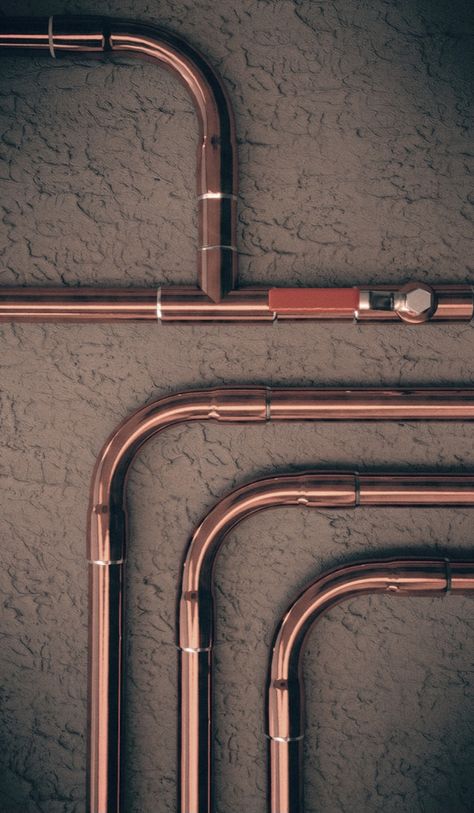 Absolutley clean everything in this picture! The spacing, lineage and polished copper pipes along with beautiful sweat lines! Simply stunning! A true work of art. ❤️ Copper Pipe Art, Industrial Piping, Clean Copper, Plumbing Materials, Copper Pipes, Industrial Pipe, Copper Pipe, Metal Pipe, Shoes Men