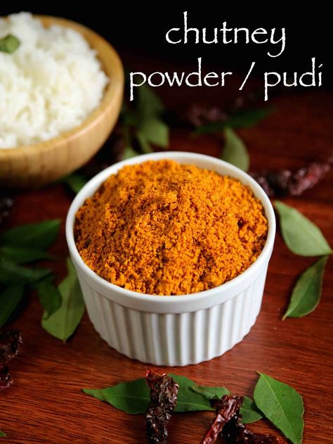 Chutney Powder Recipe Idli Chutney, Podi Recipe, Peanut Chutney, Spiced Lentils, Masala Powder Recipe, Indian Curries, Curry Ingredients, Breakfast Recipes Indian, Coconut Chutney