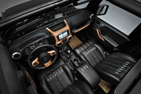 Jeep Wrangler Nautic concept interior Luxury Jeep Wrangler, Luxury Jeep, Wrangler Interior, Automotive Website, Jeep Wrangler Interior, 1999 Jeep Wrangler, Jeep Gear, Jeep Interiors, Custom Jeep Wrangler