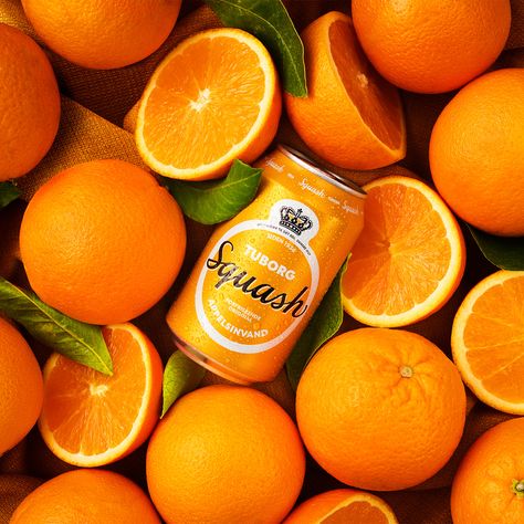 Refreshingly original 🍊 Say hello to the new design for Tuborg Squash. An orange classic. 🧡 Orange Drink, Beverage Photography, Orange Drinks, Orange Soda, Food Drink Photography, Pressed Juice, Cold Pressed Juice, Photography Product, Photography Styling